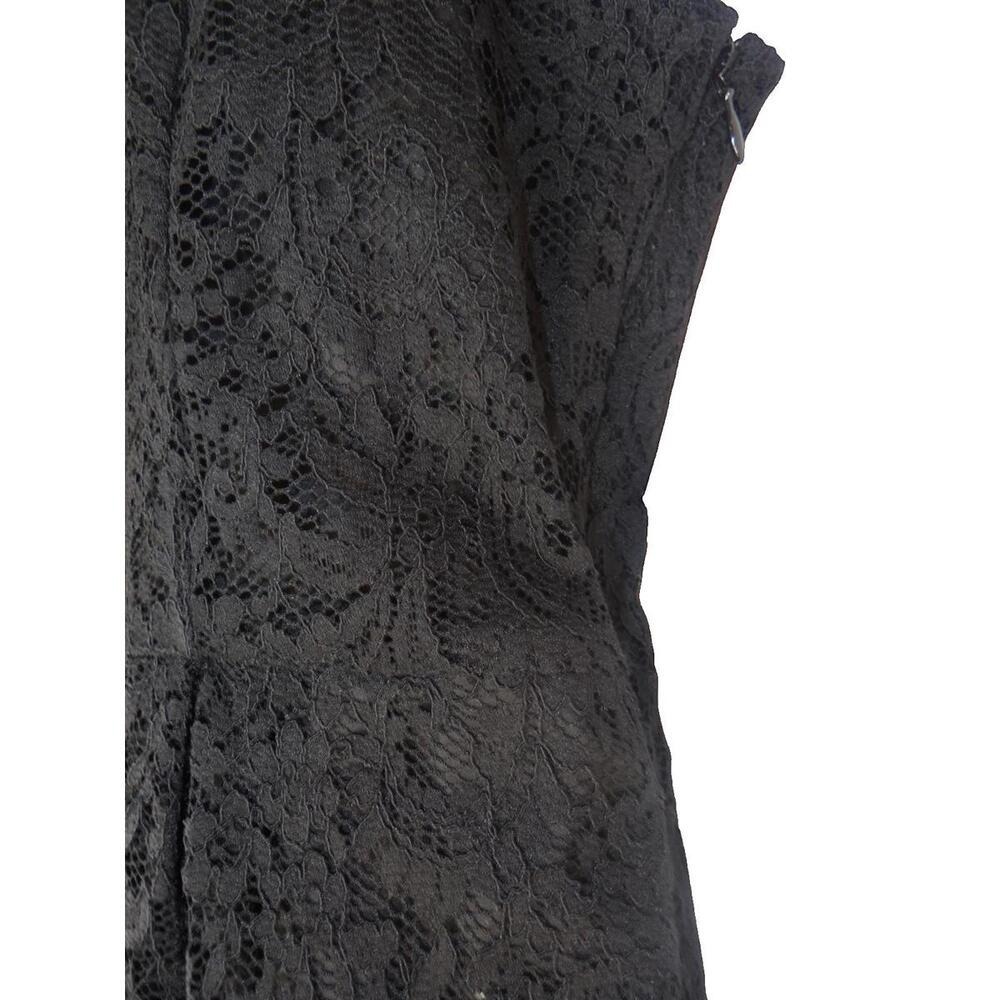 Express Black Lace Fit and Flare Dress with Front Zipper - Picture 4 of 4